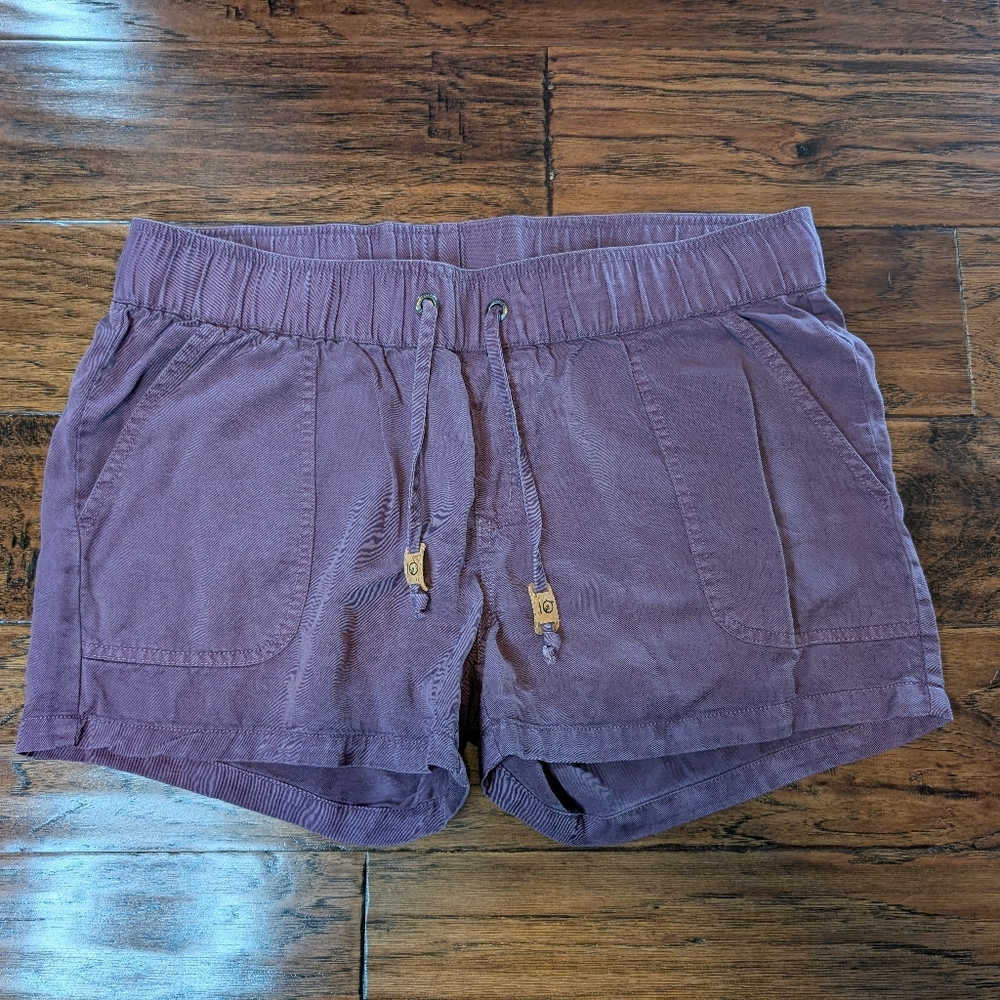 TenTree Women's Tencel Lyocell Drawstring Shorts in Purple Size Large
